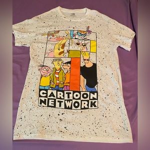 small, white, cartoon network tee